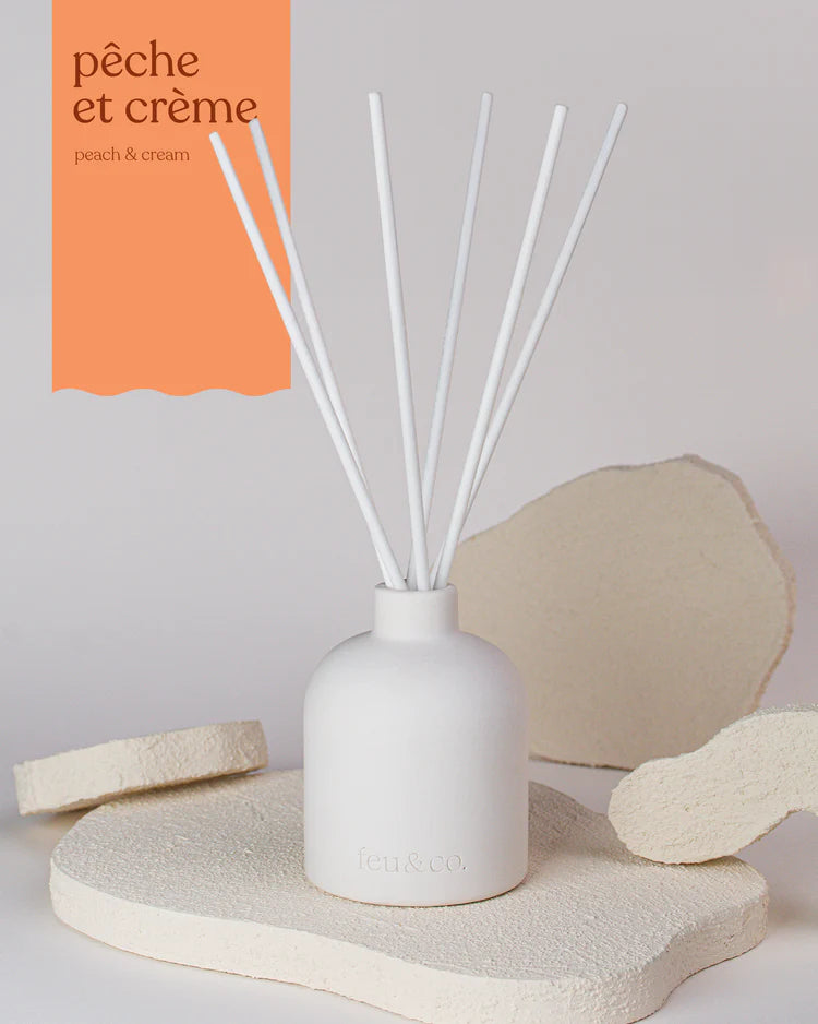 DIFFUSEUR ROSEAUX PECHE ET CREME - FEU ET CO