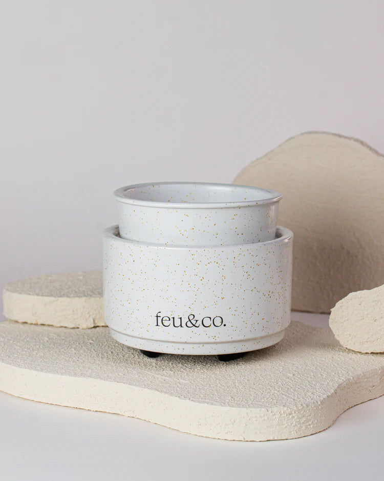 Diffuseur électrique – Grès blanc, pratique, élégant et sans flamme