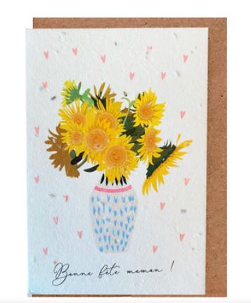 CARTE ENSEMENCEE BONNE FETE MAMAN