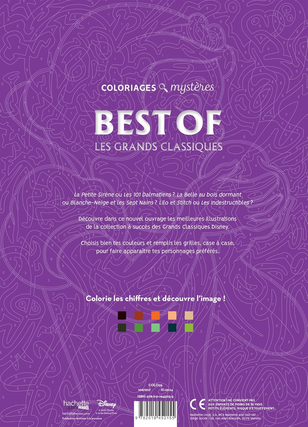 Coloriages mystères Disney - Les Grands classiques Best of