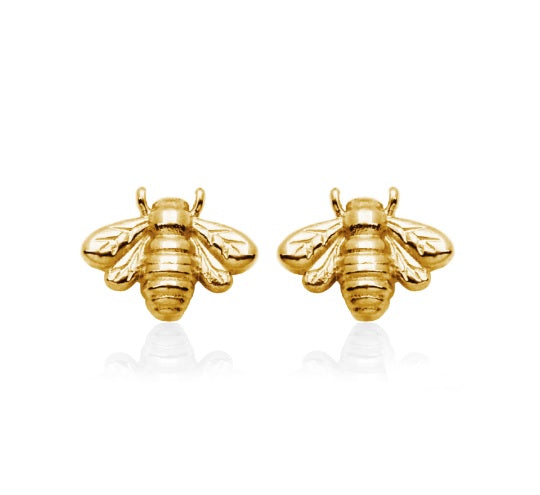 BOUCLES D'OREILLES ABEILLE EN ACIER INOXYDABLE DORE | STEELX