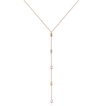 COLLIER EN ACIER INOXYDABLE ROSE AVEC ZIRCONS | STEELX