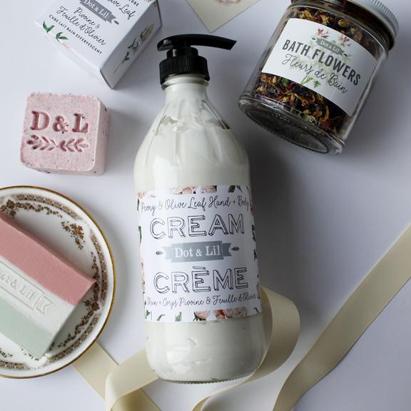 CRÈME À MAIN ET CORPS PIVOINE ET FEUILLE D'OLIVIER