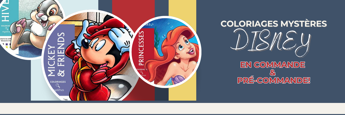 coloriages mystères Disney en pré-commande à Librairie Boutique Vénus