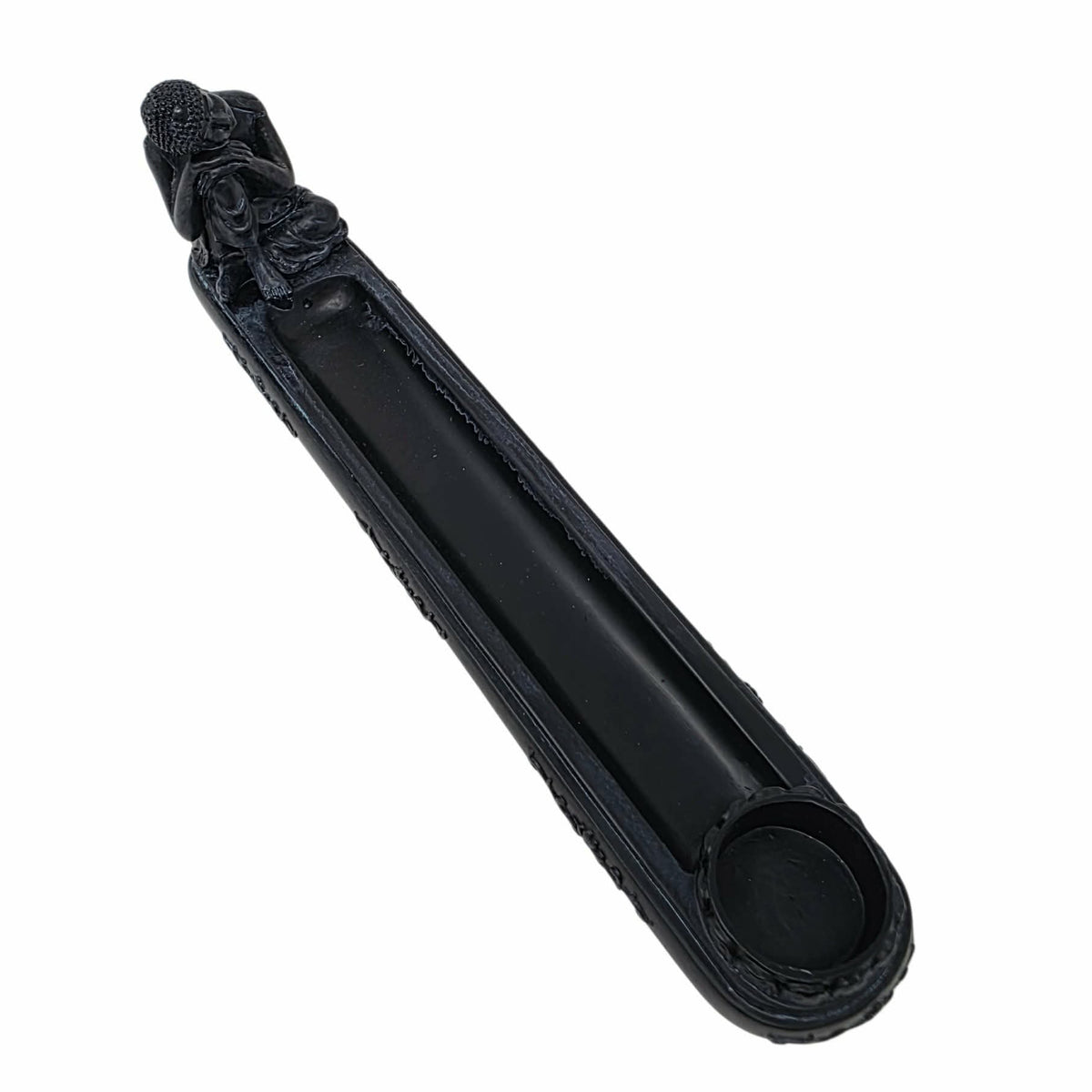 Porte-encens Bouddha noir - support pour bâtons d'encens