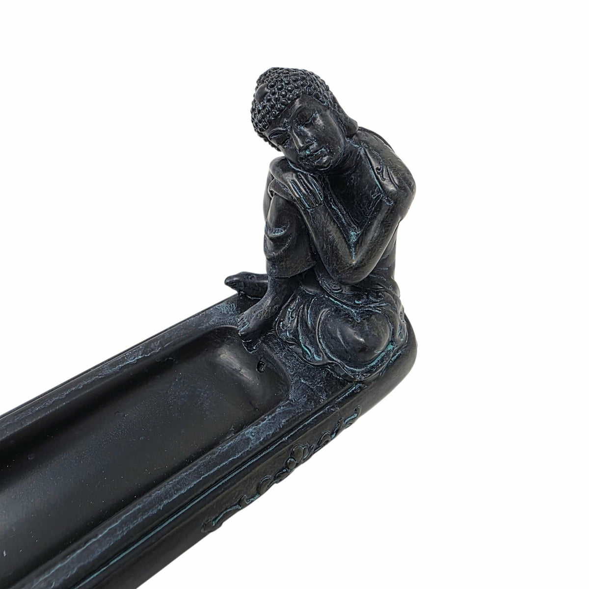 Porte-encens Bouddha noir - support pour bâtons d'encens
