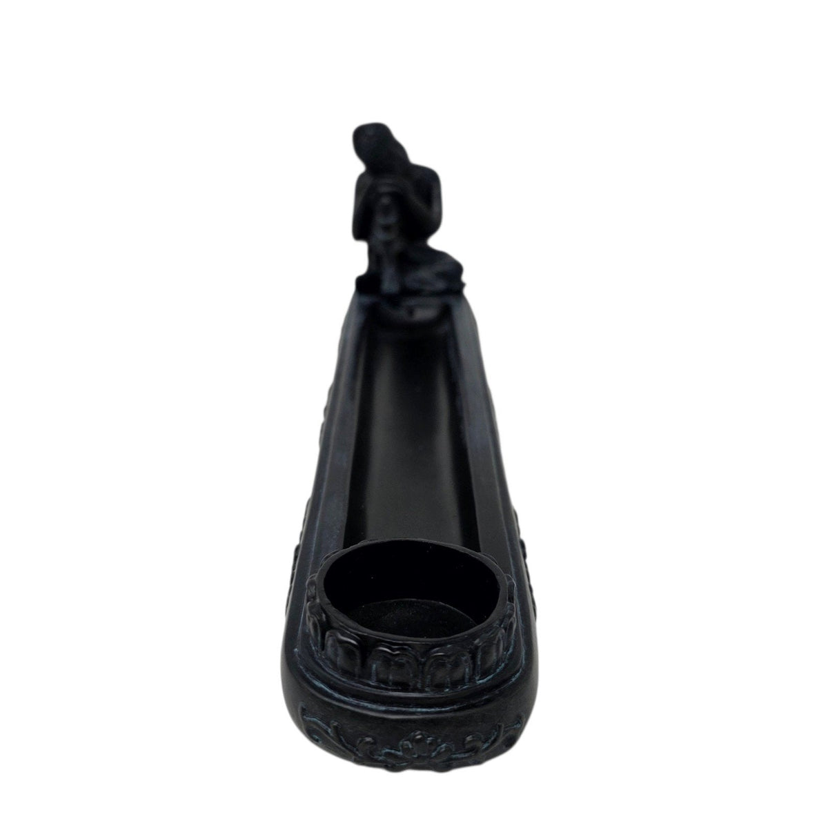 Porte-encens Bouddha noir - support pour bâtons d'encens