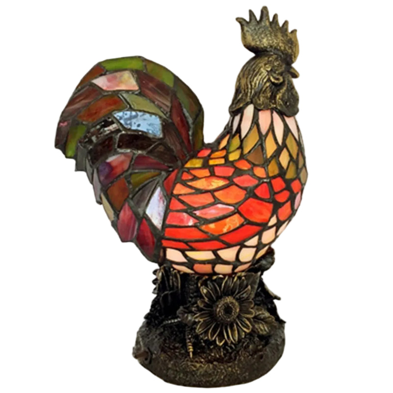 LAMPE TIFFANY FORME DE COQ