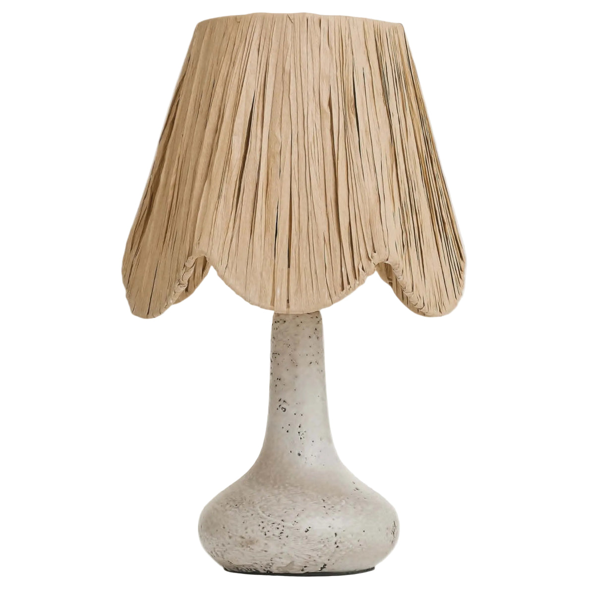 Lampe décorative en céramique avec abat-jour plissé naturel