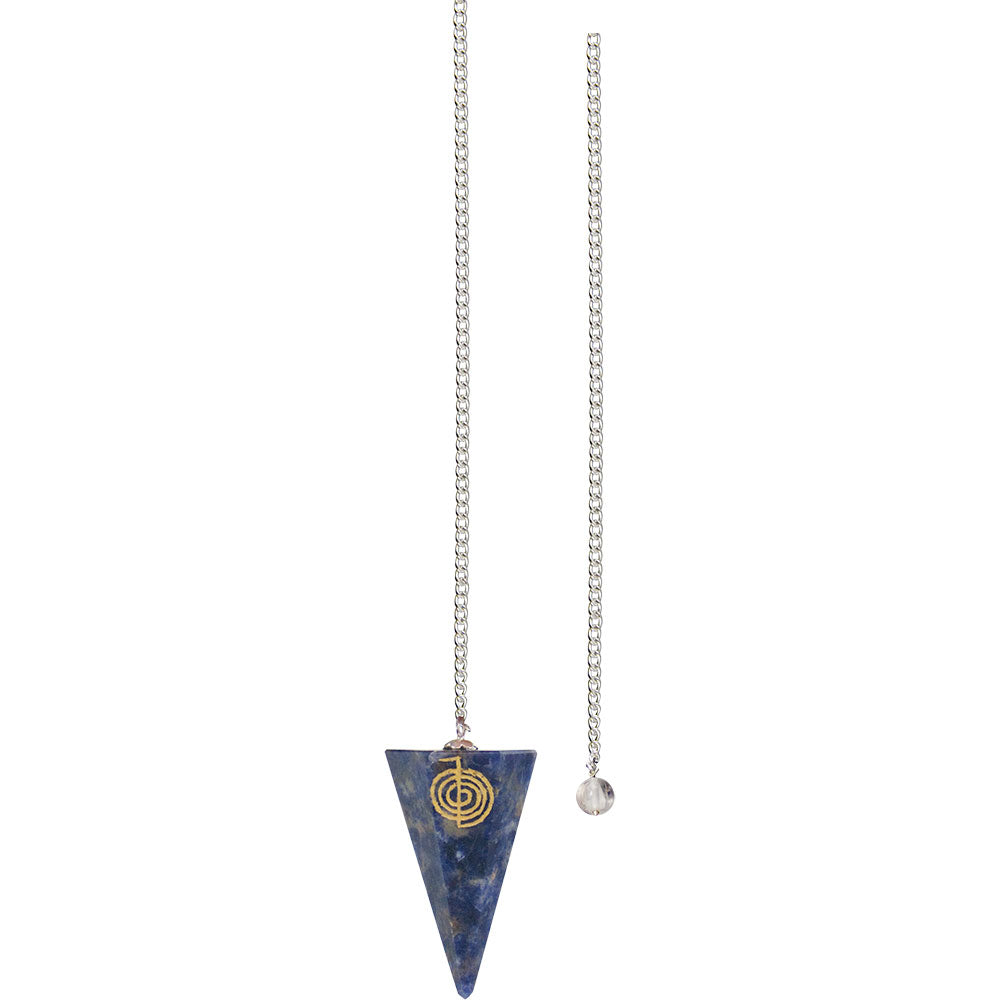 PENDULE EN SODALITE CHO-KU-REI – PIERRE NATURELLE ET SYMBOLE REIKI