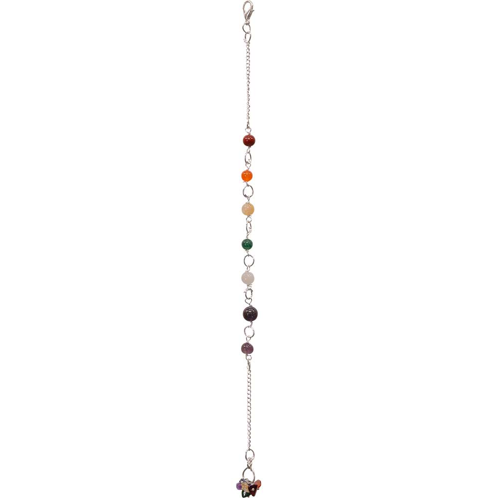 CHAÎNE DE PENDULE AVEC PIERRES DES 7 CHAKRAS 9"