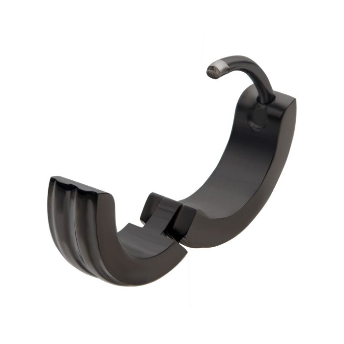 BOUCLES D'OREILLES DORMEUSES EN ACIER INOXYDABLE NOIR | BIJOUX INOX CANADA