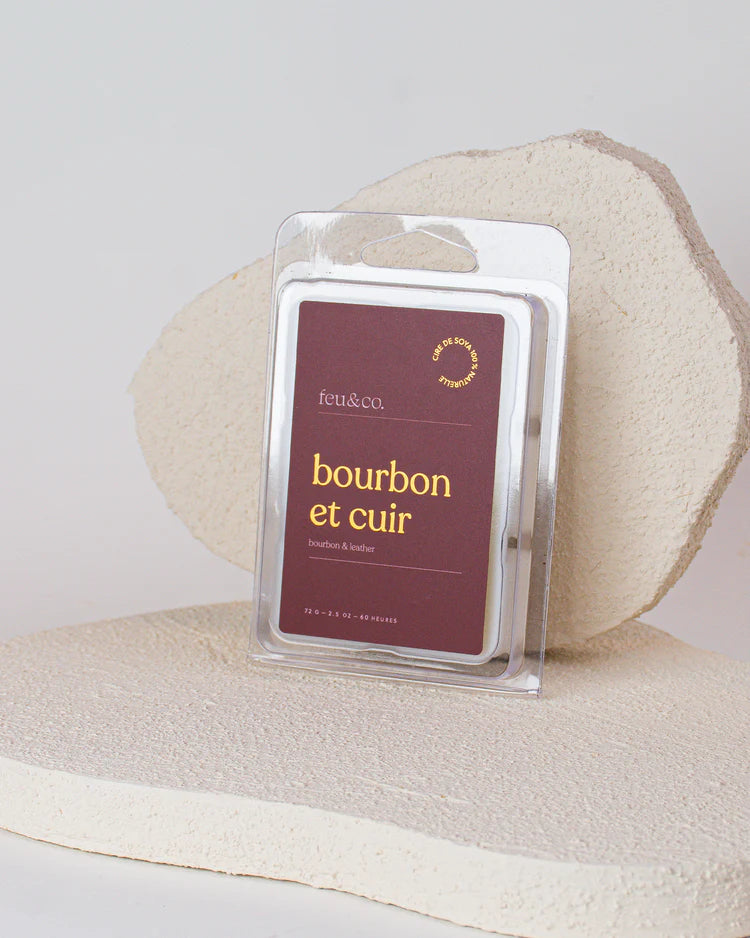 CUBES DE CIRE BOURBON ET CUIR - FEU ET CO