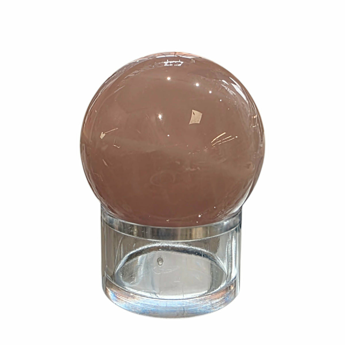Sphère décorative en pierre naturelle quartz rose aux teintes douces et apaisantes