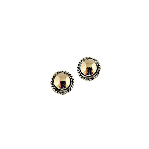 BOUCLES D’OREILLES À TIGE RONDE DE BALI – ARGENT STERLING ET 18 CARATS