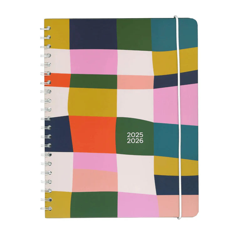 AGENDA ACADEMIQUE 2025-2026 LARGE PATCHWORK ABSTRAIT