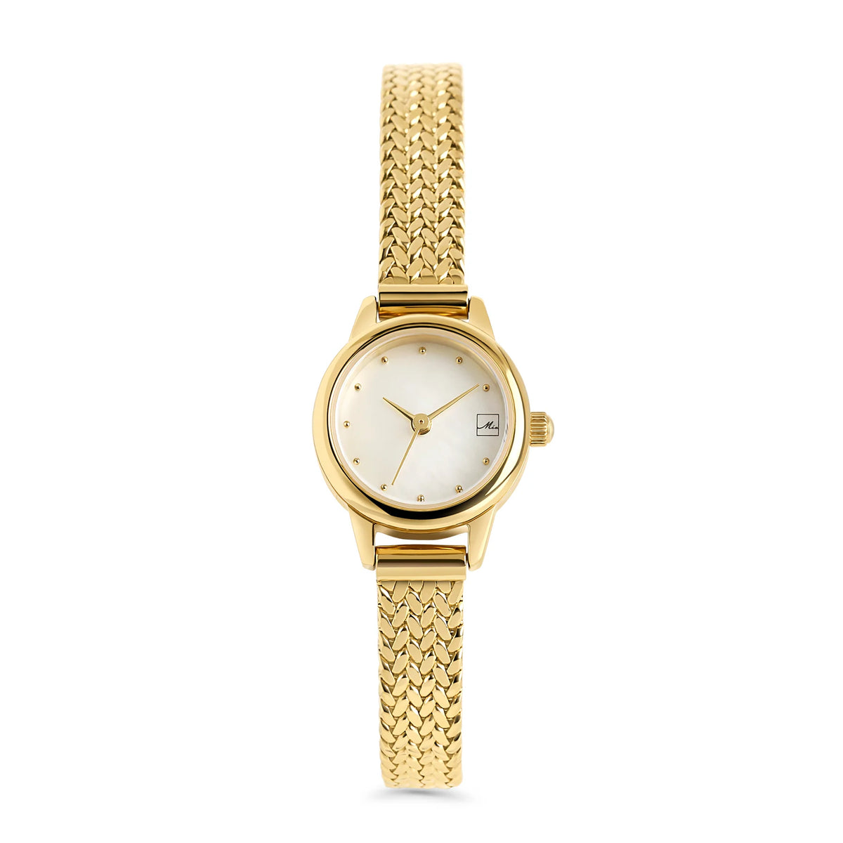 Montre en acier inoyxydable or à cadran en nacre Odette - Mia Bijoux