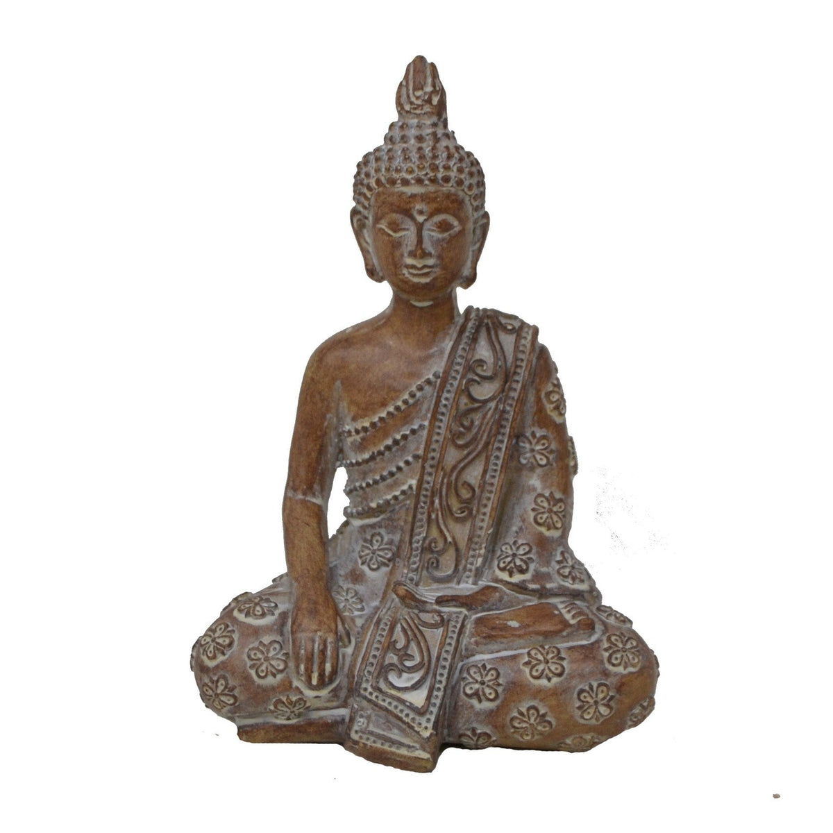 Statue décorative de Bouddha Adana assis au fini texturé et apaisant