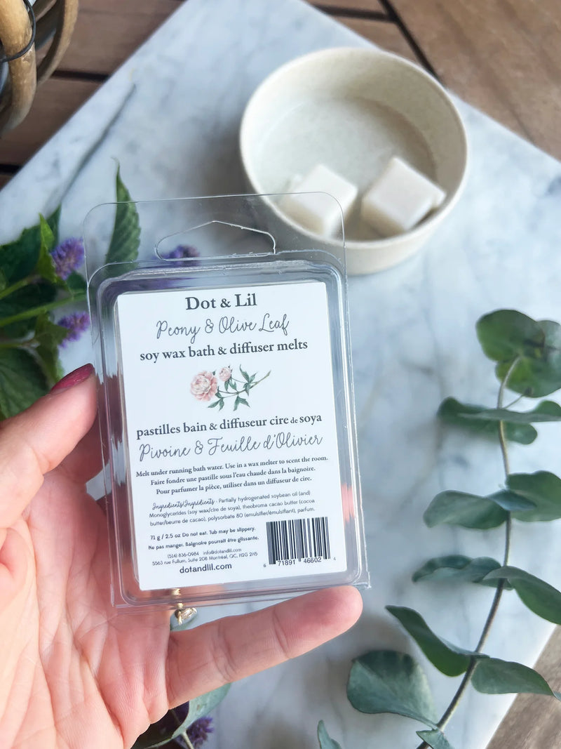 PASTILLES BAIN ET DIFFUSEUR PIVOINE ET FEUILLE D'OLIVIER