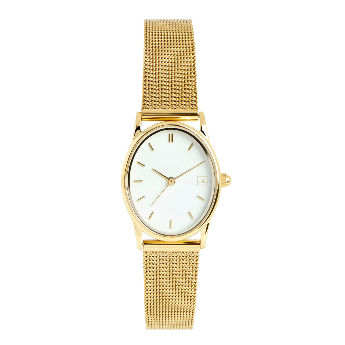 MONTRE OVALE ACIER INOXYDABLE DORE ABBY - MIA BIJOUX