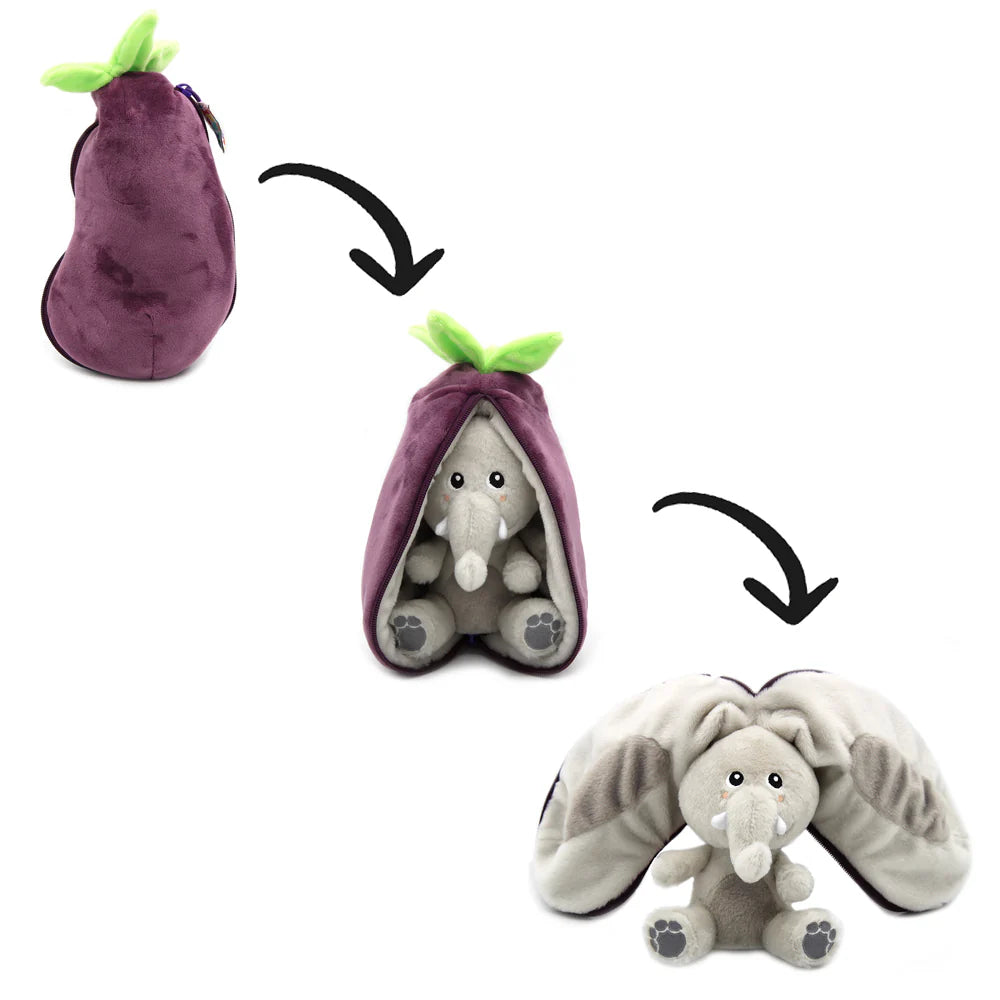 VELVET L`AUBERGINE ELEPHANT FLIPETZ PELUCHE