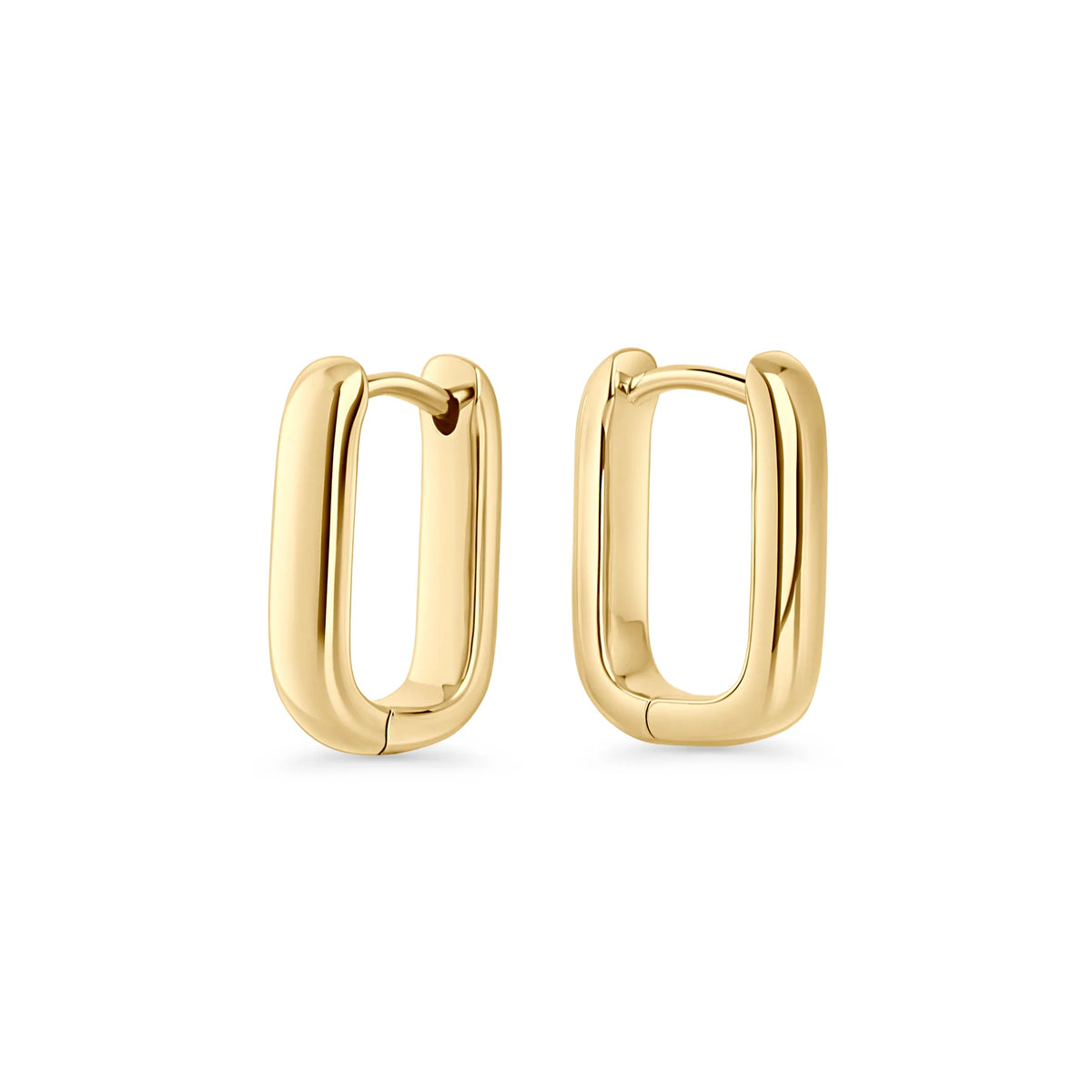 BOUCLES D'OREILLES DORMEUSES RECTANGLE ACIER INOXYDABLE DORÉ | MIA BIJOUX