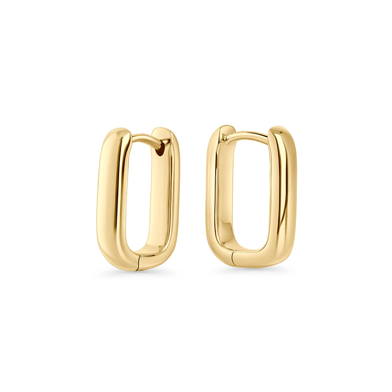 BOUCLES D'OREILLES DORMEUSES RECTANGLE ACIER INOXYDABLE DORÉ | MIA BIJOUX
