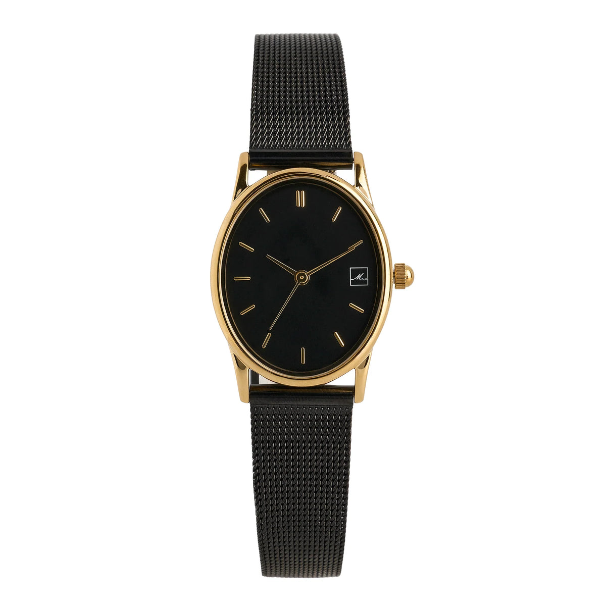 MONTRE OVALE ACIER INOXYDABLE NOIR ABBY - MIA BIJOUX