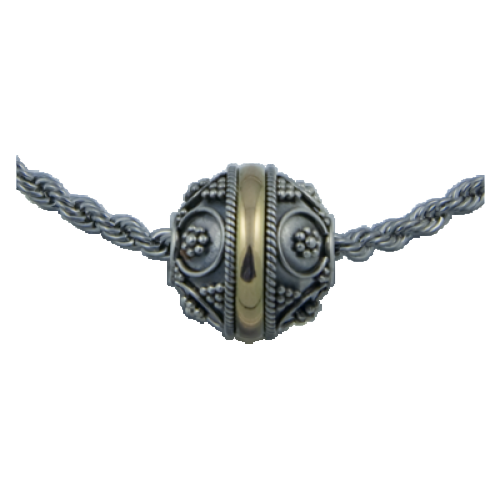 PENDENTIF DE BALI EN ARGENT ET OR 18 CARATS - L'AVENTURINE