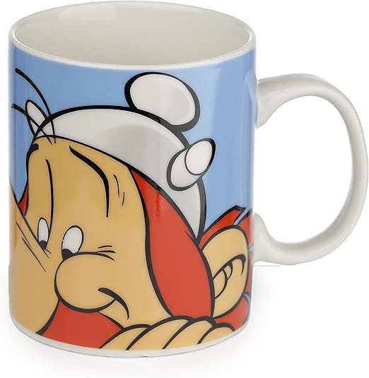 TASSE OBELIX BLEUE AVEC LE VISAGE D'OBELIX ET L'ANSE À DROITE