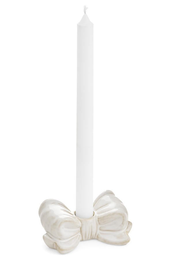 Bougeoir en porcelaine en forme de boucle - blanc beige