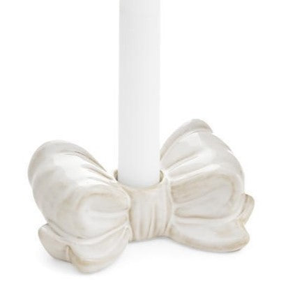 Bougeoir en porcelaine en forme de boucle - blanc beige
