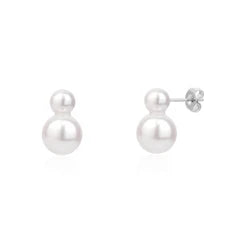 BOUCLES D'OREILLES A TIGE DOUBLE PERLES