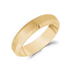 BAGUE AVEC LIGNES EN ACIER INOXYDABLE DORE | Boutique Vénus