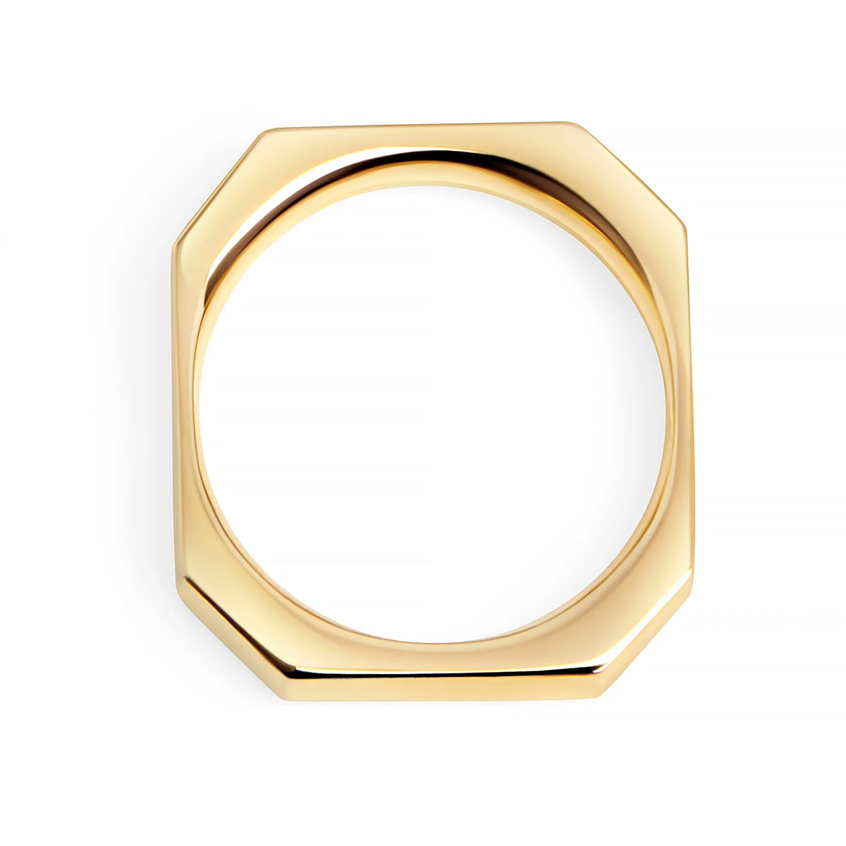 BAGUE EN ACIER INOXYDABLE DORÉ CARRE AXEL | MIA BIJOUX