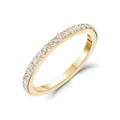 BAGUE ETERNITE EN ACIER INOXYDABLE DORE ET ZIRCONS | ARZ STEEL