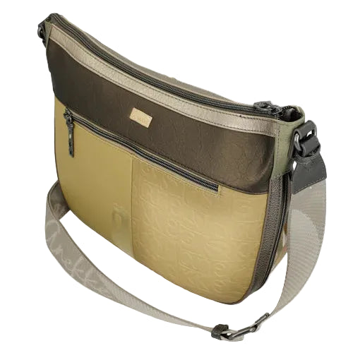 Sac messager spacieux en cuir végan inspiré de la Grèce antique au design artistique - Anekke