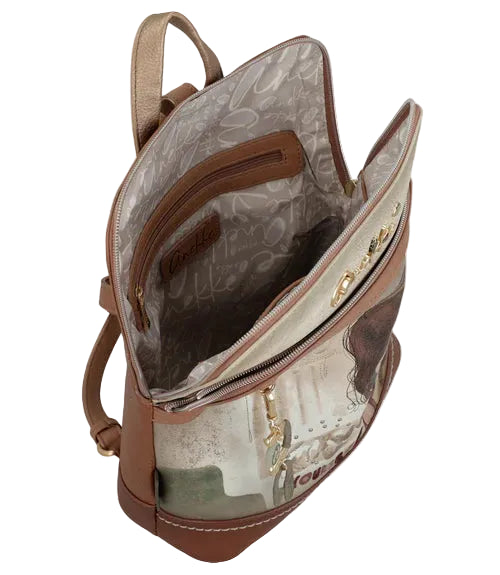 Sac à dos structuré inspiré de la Grèce antique au design artistique et élégant en cuir végan - Anekke