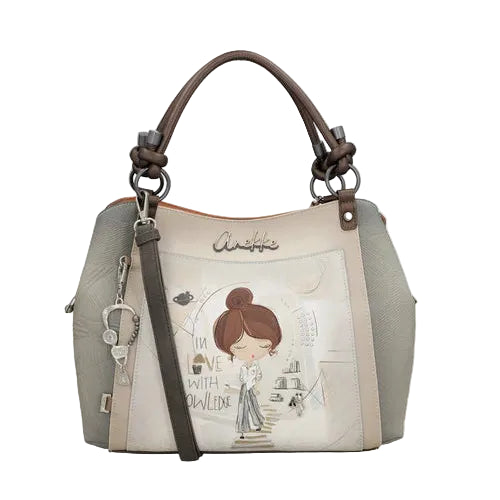 Sac à main élégant avec poignées et bandoulière inspiré d’Hypatie - Anekke