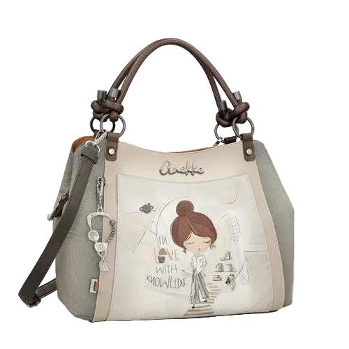 Sac à main élégant avec poignées et bandoulière inspiré d’Hypatie - Anekke