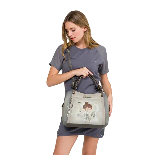 Sac à main élégant avec poignées et bandoulière inspiré d’Hypatie - Anekke