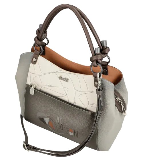 Sac à main élégant avec poignées et bandoulière inspiré d’Hypatie - Anekke