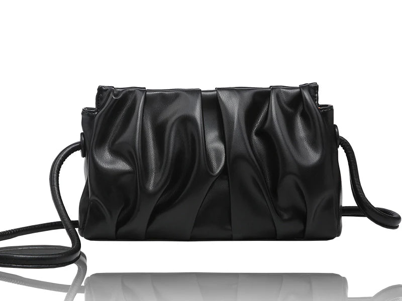 SAC BANDOULIÈRE NOIR À MOTIFS ONDULÉS – LA VOLTA