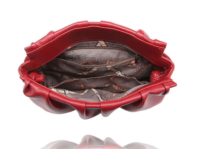 INTÉRIEUR SAC BANDOULIÈRE NOIR À MOTIFS ONDULÉS – LA VOLTA