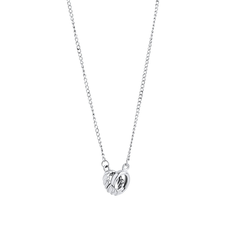 COLLIER ANNEAUX ENTRELACES EN ACIER INOXYDABLE MIKA | MIA BIJOUX