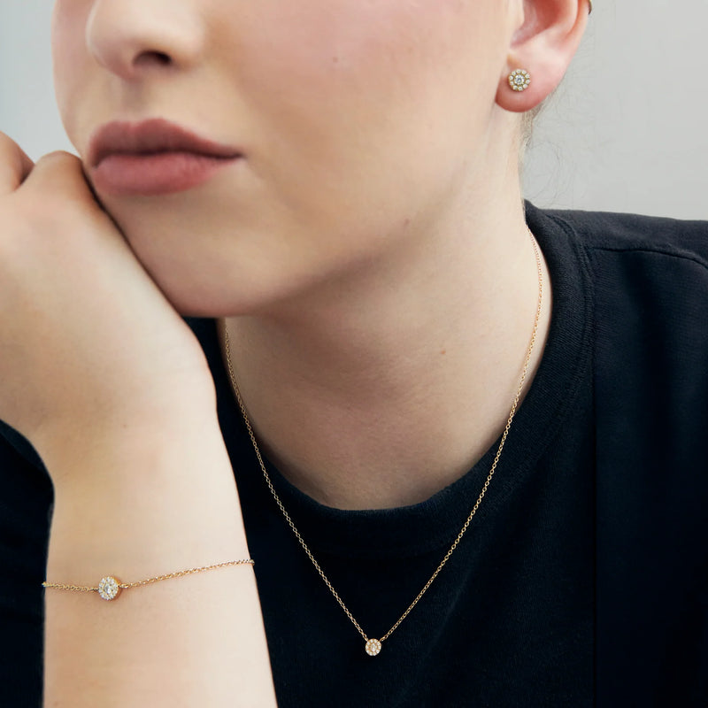 Coffret cadeau Bijoux Authentiques en acier inoxydable avec zircon : collier, bracelet et boucles d'oreilles | MIA Bijoux