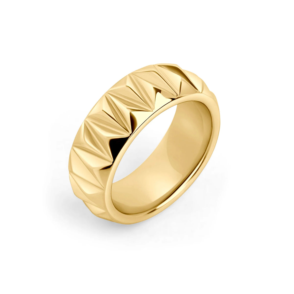 BAGUE LARGE EN ACIER INOXYDABLE DORE NAOMI MIA BIJOUX