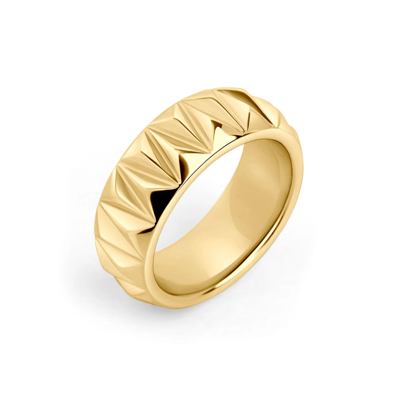 BAGUE LARGE EN ACIER INOXYDABLE DORE NAOMI MIA BIJOUX