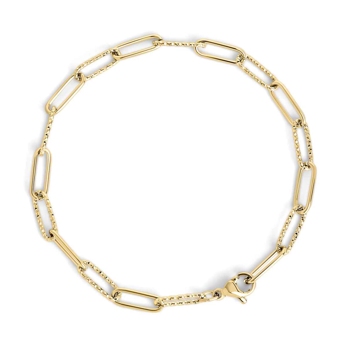 BRACELET TROMBONE EN ACIER INOXYDABLE DORE DEBBIE | MIA BIJOUX