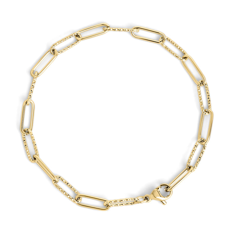 BRACELET TROMBONE EN ACIER INOXYDABLE DORE DEBBIE | MIA BIJOUX